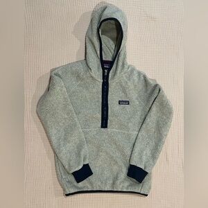 Patagonia 1/2 Zip Shearling Hoody Pullover in Oat Kangaroo Pocket Size XS